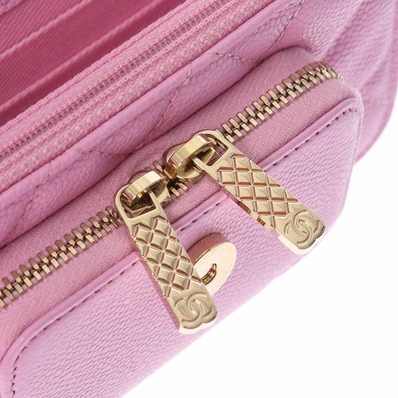 Chanel Matelasse Infinity Mini Pink Gold hardware Grained Calfskin Chain Wallet - Picture 8 of 10